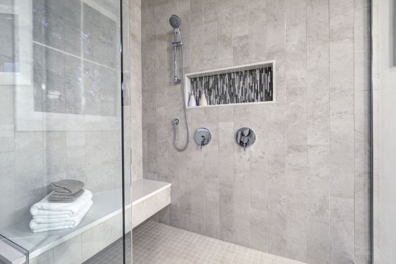 Finished Shower with Modern Fixtures